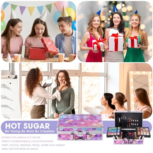 Miniatura 6 de Hot Sugar Kit de maquillaje para niñas de 10 a 12 años, juego de maquillaje para niñas de 8 a 12 años, 14 a 16 años, caja de belleza con cosméticos
