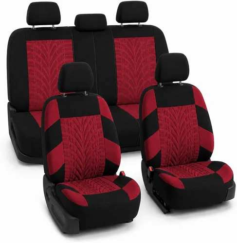 Miniatura 25 de FH Group - Juego de fundas de asiento delantero de automóvil de tela de alta calidad, para asientos con respaldo bajo con reposacabezas extraíble