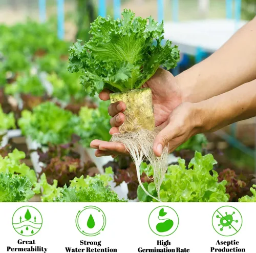 Miniatura 4 de Legigo Cubos de lana de roca de 1 pulgada para hidroponía, cubos de cultivo para plantación de lana de roca para torre hidropónica, jardín, plantas