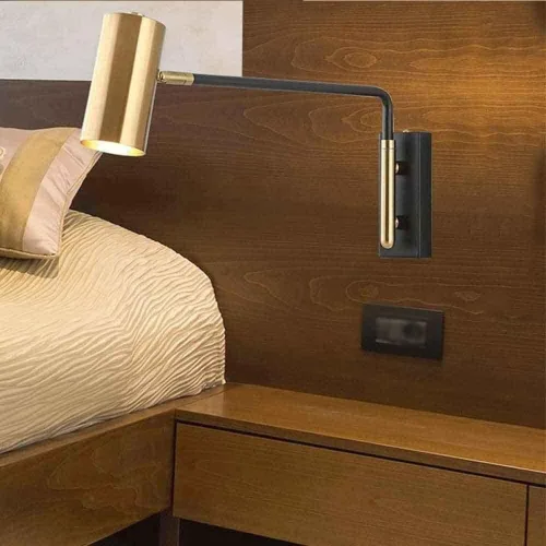Miniatura 2 de Lámpara de pared con brazo oscilante ajustable, lámpara de pared LED postmoderna retro industrial para decoración interior para dormitorio, pasillo