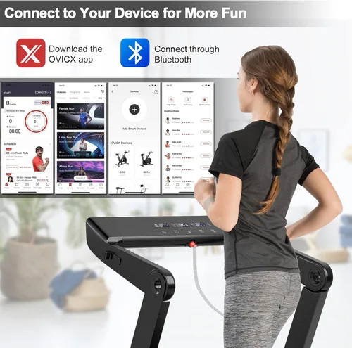 Miniatura 6 de Goplus Caminadora plegable de alta resistencia 4.0HP, caminadora eléctrica plegable Superfit con pantalla táctil LED, cinturón de frecuencia