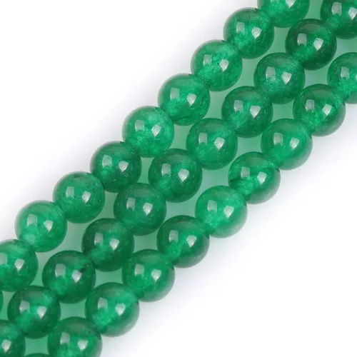 Miniatura 102 de JOE FOREMAN Cuentas redondas de piedra natural de jade de Taiwán verde de 0.315 in para fabricación de joyas, cuentas de 15 pulgadas, piedras Jade