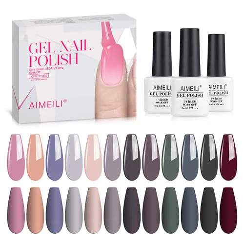 Miniatura 16 de AIMEILI Hema Free - Juego de esmaltes de uñas de gel, libre de crueldad, vegano, colección neón, 12 colores, rosa intenso, azul, amarillo, verde