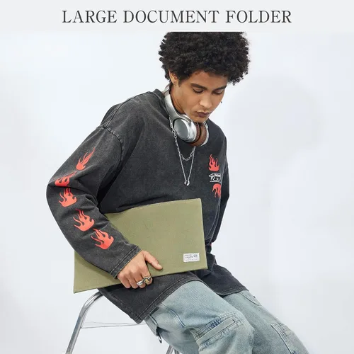 Miniatura 7 de Rough Enough Important - Organizador de documentos, carpeta segura para almacenamiento de viaje, bolsa de lona con cremallera para tamaño legal A4