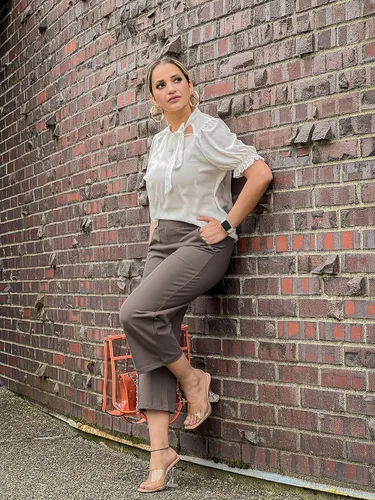 Miniatura 2 de Promover Pantalones capri para mujer de pierna ancha para yoga, recortados, con bolsillos, holgados, casuales, pantalones de verano