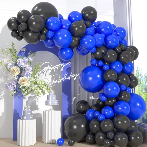Miniatura 12 de 110 globos negros y dorados, globos metálicos dorados y negros de 18/12/10/5 pulgadas para graduación 2026, boda, cumpleaños, decoración de fiesta