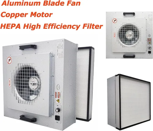 Miniatura 4 de INTSUPERMAI Campana de flujo laminar vertical de 110 V Banco limpio de flujo de aire con filtro HEPA para ventilador de aluminio clase 100 taller