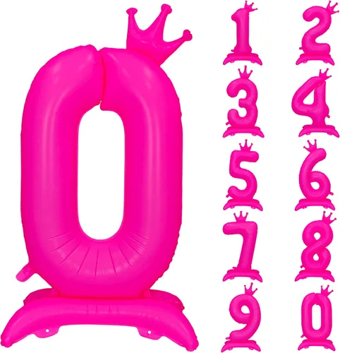 Miniatura 53 de Globos de aluminio grandes con corona negra número 0 para niños y niñas, cumpleaños, boda, aniversario, fiesta, baby shower, suministros 0