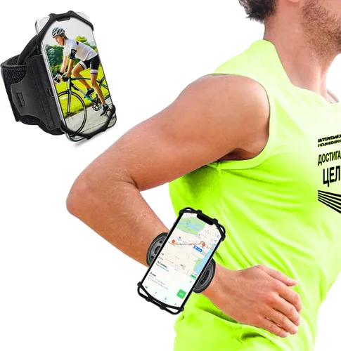 Wristband Phone Holder for Running,【360° Rotatable & Upgrade Anti-Drop (Black)