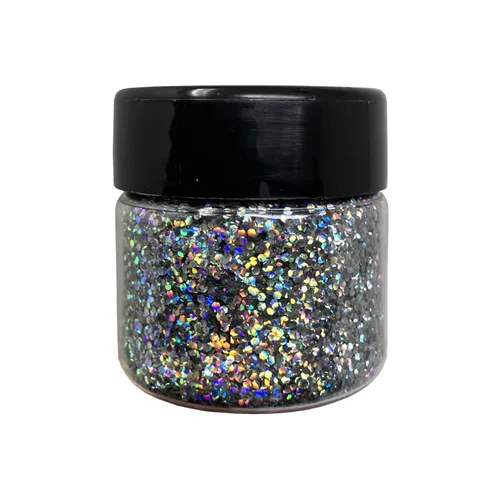 Miniatura 10 de Tarro biodegradable de estrellas holográficas con purpurina de grado cosmético de 0.75 onzas, vegano y fabricado en los Estados Unidos