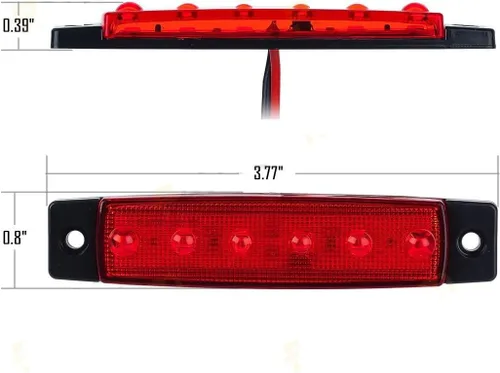 Miniatura 3 de Luces LED rojas de marcador lateral, (paquete de 20) 6 LED 2835 SMD lámparas de liquidación para camión, remolque, caravana, camioneta, tractor, 20