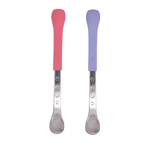 Miniatura 7 de Nuby Cucharas de alimentación seguras y calientes 2 en 1 (paquete de 8) cucharas para bebés de 6 meses en adelante, color azul y aguamarina