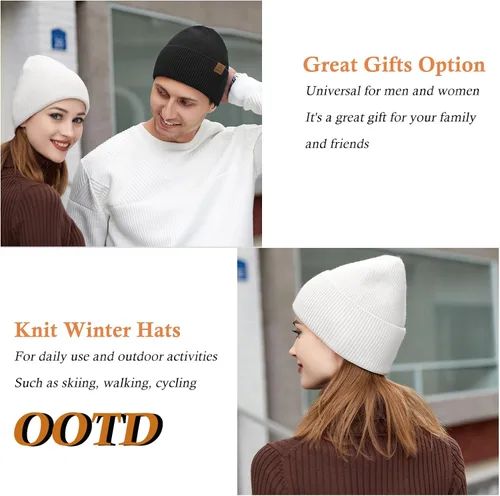 Miniatura 2 de Gorro de forro polar - Gorros de invierno para mujeres y hombres, gorro de calavera con puños, cálidos regalos térmicos y suaves