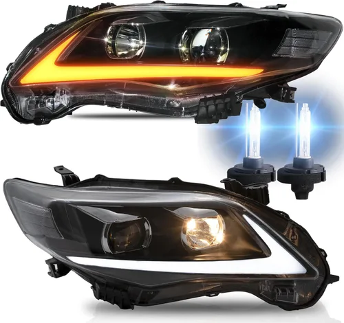 Miniatura 9 de VLAND Compatible con el conjunto de faros delanteros Toyota Corolla 2011 2012 2013 (no para modelos COROLLA LE)