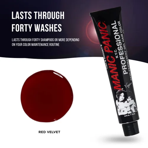 Miniatura 2 de Manic Panic Tinte de gel semipermanente de terciopelo rojo cereza profesional, color rojo cereza brillante, brilla bajo la luz negra, dura más de 40