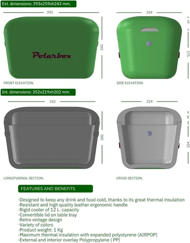 Miniatura 2 de Retro Beach Cooler Vintage Picnic Lunch Box Bag Portable Cooler Travel Camping Senderismo 90s Style Ice Chest