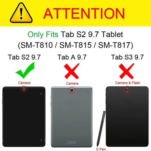 Miniatura 2 de Fintie Funda delgada para Samsung Galaxy Tab S2 9.7 - Funda protectora ultraligera con función de apagado y encendido automático para tableta Negro