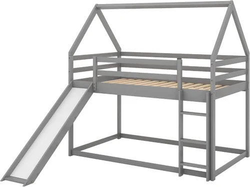 Miniatura 17 de SOFTSEA Litera baja con escalera individual sobre cama individual Blanco