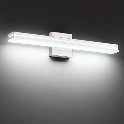 Miniatura 18 de SineRise Barra de Luz LED Moderna para Tocador de Baño de 16 Pulgadas, Accesorios de Iluminación de Pared de Baño Modernos de Acrílico Cromado Sobre