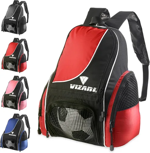 Miniatura 11 de Mochila de fútbol Solano de Vizari con compartimento para balón, bolsillo ventilado para balón y bolsillos de carga laterales de malla para adultos