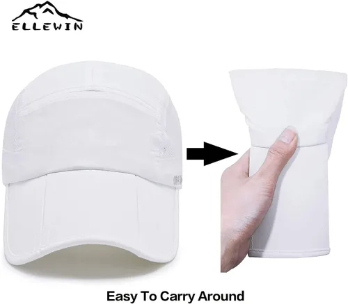 Miniatura 50 de ELLEWIN Gorra de béisbol unisex UPF 50 sin estructura, con pico grande y plegable