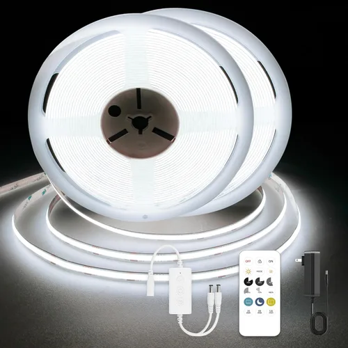Miniatura 27 de Tira LED COB, tira de luz LED COB blanca cálida de 16.4 pies, tira de luz LED regulable de 2700 K, CRI92+, 0.315 in de ancho, cinta LED flexible