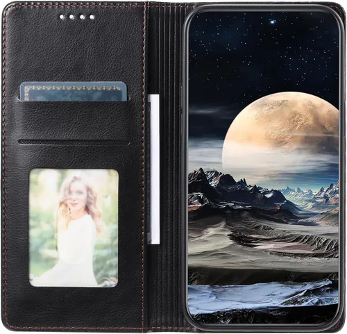 Miniatura 6 de Funda de cuero compatible con Google Pixel 7, compatible con Google Pixel 7 5G GVU6C GQML3 Flip Folio PU Funda de cuero negro