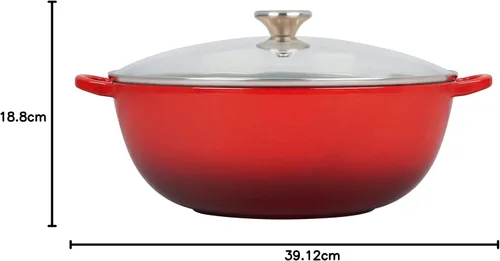 Miniatura 7 de Le Creuset Horno de chef de hierro fundido esmaltado con tapa de vidrio, 7.5 cuartos de galón., Cerise