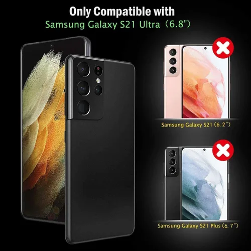 Miniatura 2 de Funda para Samsung Galaxy S21 Ultra, con protector de pantalla de TPU flexible autorreparable, 2 unidades, grado militar, doble a prueba de golpes