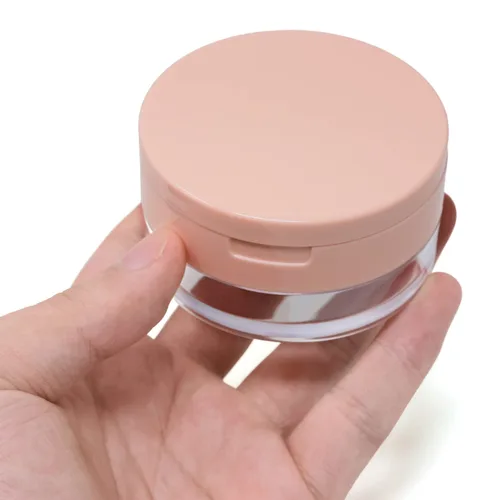 Miniatura 6 de Honbay Contenedor de polvo de maquillaje reutilizable vacío con esponja de polvo, tamiz y espejo, contenedor compacto de plástico para polvo suelto