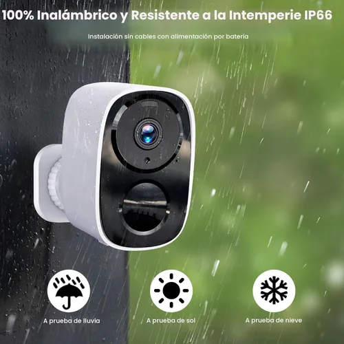 Miniatura 7 de Cámaras de Seguridad Inalámbricas para Exteriores 2K Actualizadas 2025, Almacenamiento en la Nube Gratuito, Duración de Batería de 1-6 Meses, Blanco