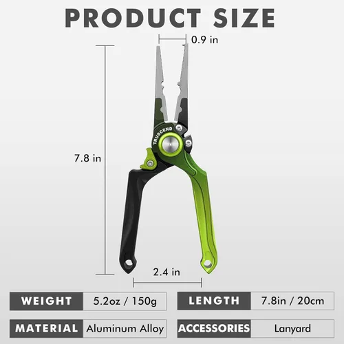 Miniatura 2 de TRUSCEND Alicates de Pesca Bloqueables Prácticos con Mango Ergonómico Innovador, Herramienta de Pesca Recubierta de Teflón Resistente a la Corrosión