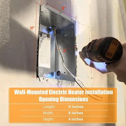 Miniatura 5 de CSC151TW Calefactor Eléctrico de Pared Unidad Completa Con Termostato, 120 Voltios 1500 Vatios, Ventilador Centrífugo de Alta Eficiencia Para Blanco