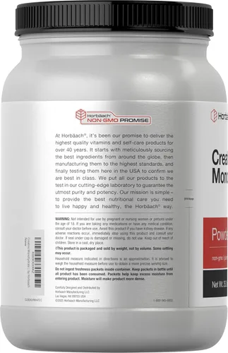 Miniatura 3 de Horbäach Monohidrato de creatina en polvo 2.2 libras (35.2 onzas) Micronizado y sin sabor Suplemento vegetariano, sin OMG y sin gluten