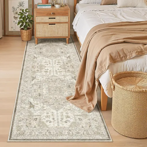 Miniatura 926 de Madane Tapete lavable de 2 x 10 pies para pasillo, cocina, recibidor, clásico, suave, antideslizante para interiores, casa de campo, baño, sala