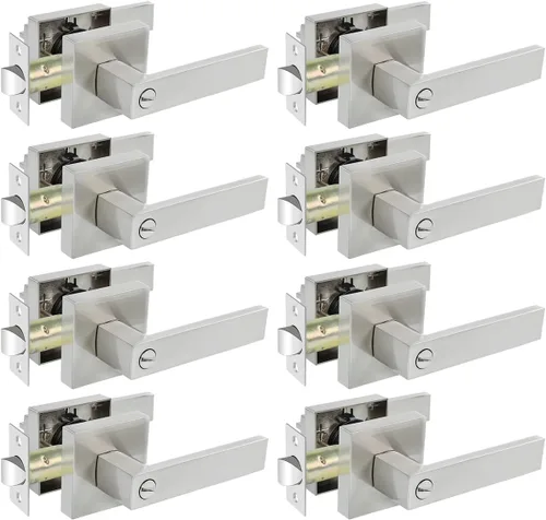 Miniatura 17 de KAMOTA Palancas de puerta de privacidad, 1 paquete de manijas de puerta de color negro mate, cerraduras de puerta de cama y baño, cerraduras