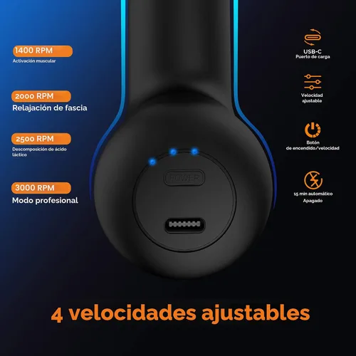 Miniatura 3 de NEPQ Mini Pistola de Masaje, Potente Pistola de Percusión de Tejido Profundo Portátil para Músculos Fasciales, Masajeador de Cabeza, Cuello