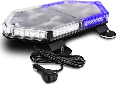 Miniatura 42 de NanoFlare NFMB56 Mini Barra de Luz Estroboscópica LED Roja Blanca de 17" 12V 56W [Clase SAE 1] [Imán/Montaje Permanente] Barra de Luz de Baliza