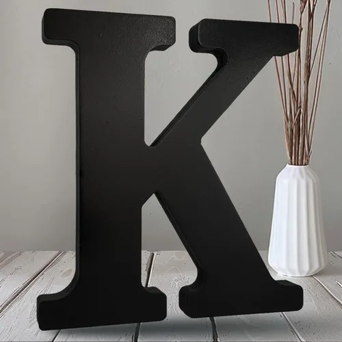 Miniatura 18 de AOCEAN Letras de madera negra de 10 pulgadas, letras de madera sin terminar para Halloween, letras decorativas de pie en rodajas, decoración
