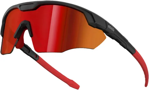 Gafas de sol deportivas XL para hombres, béisbol, correr, ciclismo, voleibol, MTB, regalos de recreación al aire libre. S596 Negro/Negro Rojo