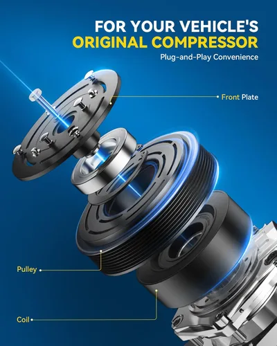Miniatura 3 de PHILTOP Embrague del compresor de CA, kit de embrague del compresor de CA, bobina de polea apta para 2002 2003 2004 2005 2006 2007 2008 MINI COOPER