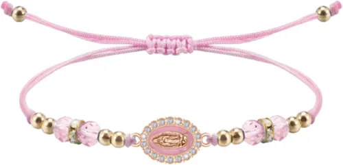 Miniatura 9 de Pulsera Virgen María con cordón ajustable Nuestra Señora de Guadalupe Pulsera de cuentas de cristal