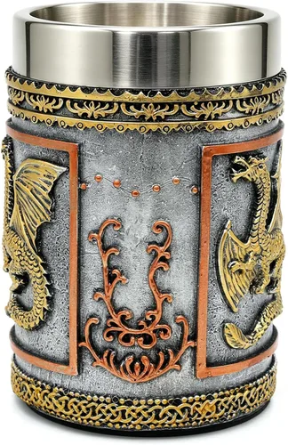 Miniatura 7 de alikiki Medieval DND Dragon Beer Mug - 20 FL oz Dragon Game Mug Stainless Tankard Dungeons and Dragons Gifts for Men GOT Lovers Collector