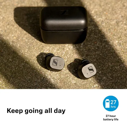 Miniatura 5 de Sennheiser CX True Wireless - Auriculares intrauditivos Bluetooth para música y llamadas con cancelación pasiva de ruido, controles táctiles Negro