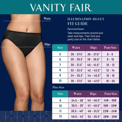Miniatura 3 de Vanity Fair Bragas de corte alto Illumination para mujer, elástico sedoso y ribete satinado