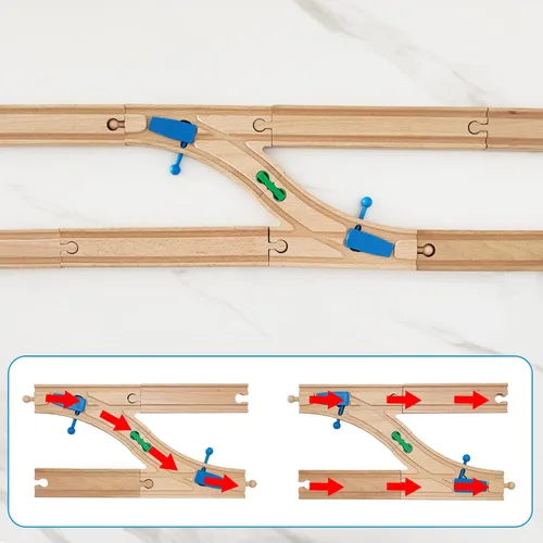 Miniatura 3 de Juego de accesorios de madera para vías de tren, 10 piezas de conectores de tren, compatible con todas las principales marcas de carriles de tren