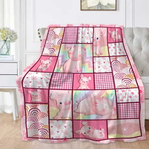Miniatura 27 de Just A Girl Who Loves Pigs - Manta tipo throw de felpa mullida de franela para siesta para viajes, picnic, cama, sofá, cálida y acogedora para todas
