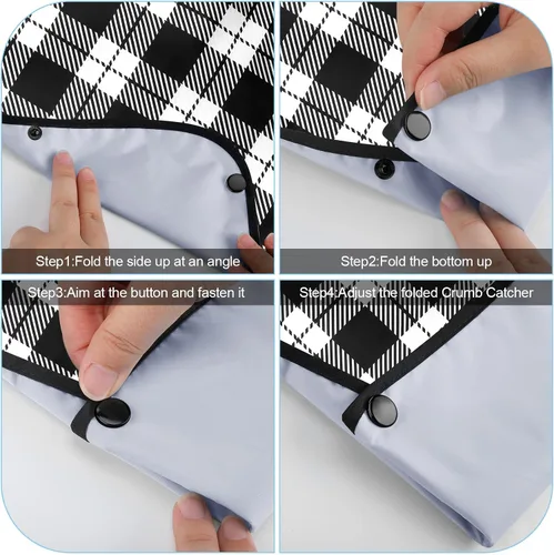 Miniatura 5 de SATINIOR Paquete de 6 baberos para adultos para hombres mayores con atrapa migas, impermeables, lavables, protectores de ropa, regalo para el padre