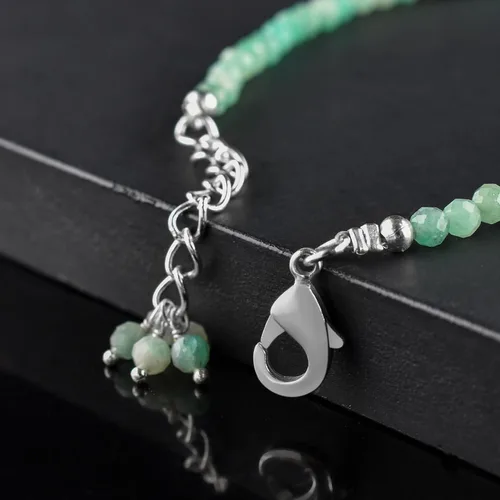 Miniatura 29 de Natural Gemstone Micro Round Beads Dainty Choker Bangle Bracelet, Handmade Jewelry for Women, Healing Chakra Crystals Silver Plated Chain 8 inch