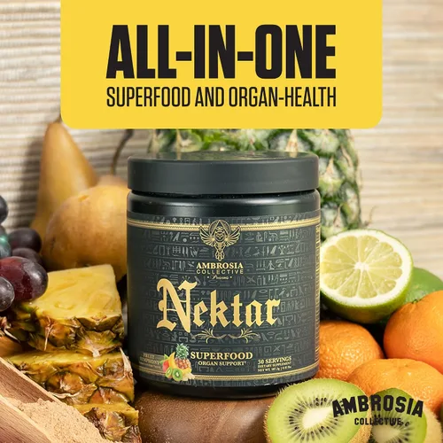 Miniatura 8 de Ambrosia Nektar Superalimento en polvo Suplemento de apoyo al bienestar diario Alternativa a polvo de verduras 13 superalimentos para energía
